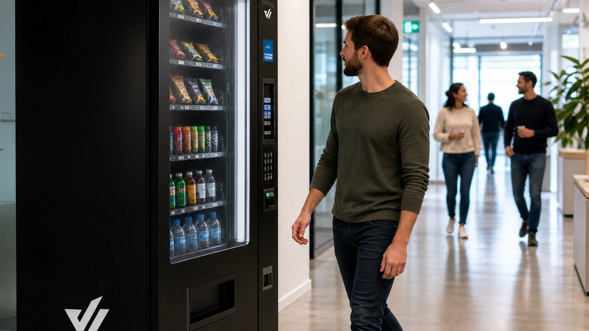 VendiWin vending machine positioned in an office passage area