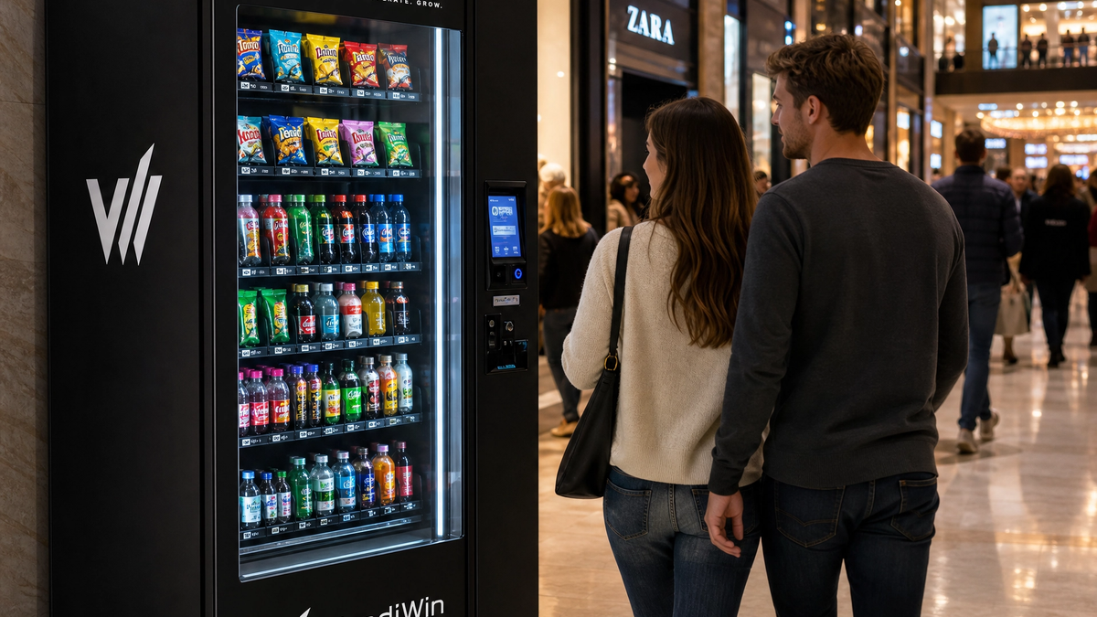 Visual evoking a VendiWin vending network approach in a corporate transition area